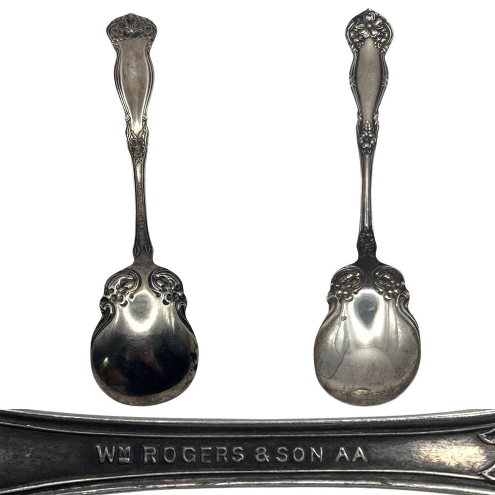 Vintage WM Rogers & Son AA Silverware Flower Spoon Ring Size 7 Artisan Crafted - Picture 4 of 13